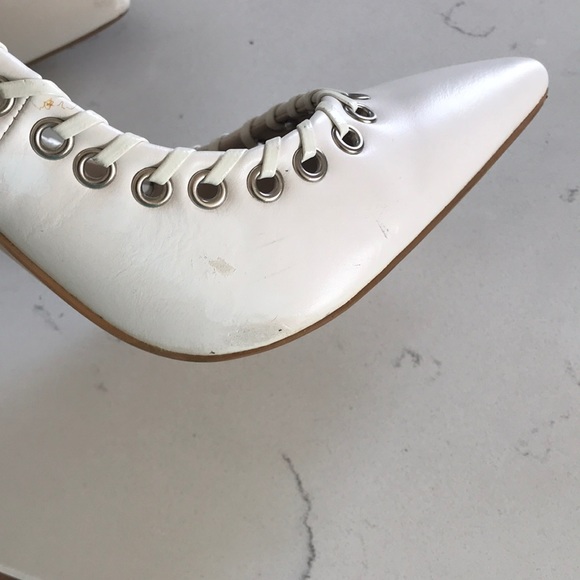 Desire White Pump High-heels Size 5.5 Summer Shoes - Picture 5 of 8